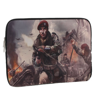 War Pattern Soft Sleeve Case Zipper Bag with Dual-Zipped Close for 15 inch Laptop - Click Image to Close